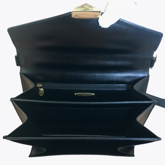 *hp* Vtg Mark Cross 1990s Black Leather Bag Purse - Picture 4 of 16